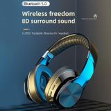 T&G VJ320 Bluetooth 5.0 Head-mounted Foldable Wireless Headphones Support TF Card with Mic(Blue)