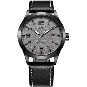 Ochstin 62028 Fashion volledig automatische mechanische horloge waterdicht mannen Vrije tijd mechanische horlogekalender lederen horloge (grijs)