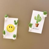 6 stks/set Cactus Koelkast Stickers Groen Bericht Magnetische Cartoon Stickers (Witte Pot)