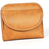 3537 Folding Short RFID Anti-Theft Genuine Leather Coin Purse for Ladies(Brown)