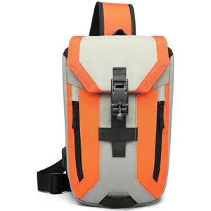 Ozuko 9334 Heren Outdoor Multifunctionele Waterdichte Messenger Bag met externe USB-oplaadpoort(Oranje)