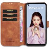 Voor Huawei P40 Lite / Nova 6 SE DG. MING Retro Oil Side Horizontal Flip Case met Holder & Card Slots & Wallet(Brown)