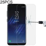 25 stuks voor Galaxy S8 plus/G9550 0.3 mm 9H oppervlaktehardheid 3D gebogen volledig scherm gehard glas screen protector (transparant)