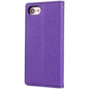 MERCURY GOOSPERY FANCY DIARY for iPhone 8 & 7 Cross textuur horizontale Flip lederen draagtas met Card Slots & portemonnee & Holder(Purple)