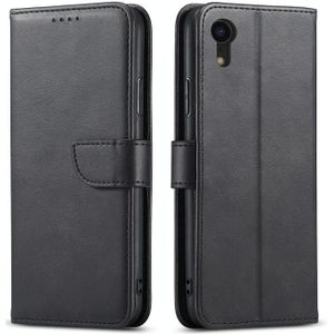 Calf Texture Buckle Horizontal Flip Leather Case with Holder & Card Slots & Wallet For iPhone XR(Black)