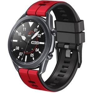 22 mm universele verticale lijn tweekleurige siliconen horlogeband (rood + zwart)