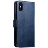 Voor iPhone X / XS GUSSIM Magnetic Horizontal Flip Leather Case met Holder & Card Slots & Wallet(Blue)