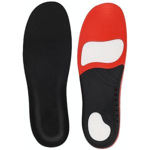 1 paar 068 sport juiste schokbestendige massage boog van voet platvoet ondersteuning binnenzool schoen-pad  maat: L (265-270mm) (rode witte flanel)