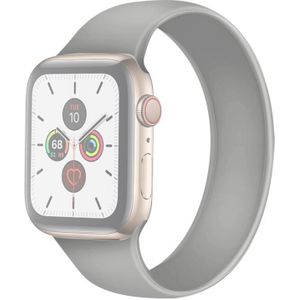 Voor Apple Watch Series 6 & SE & 5 & 4 44mm / 3 & 2 & 1 42mm Solid Color Elastic Siliconen Vervangende Polsbandje  Maat:M 143mm(Grijs)