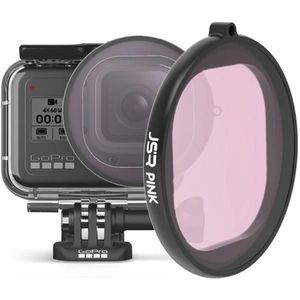 JSR Ronde Behuizing Duiken Kleurenlens Filter voor GoPro HERO8 Zwart (Roze)