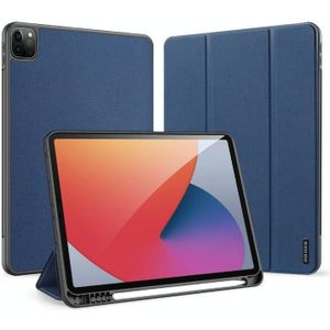 DUX DUCIS Domo-serie horizontale flip magnetische TPU + PU lederen behuizing met drie-opvouwbare houder & pensleuf & slaap / wekfunctie voor iPad Pro 11 (2021)/(2020)(Blauw)