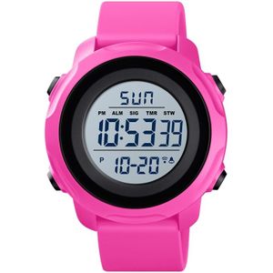 Skmei 1540 Fashion Outdoor Sports Large Dial Student Watch Multi Function Waterproof Mens Electronic Watch (Rose Red)