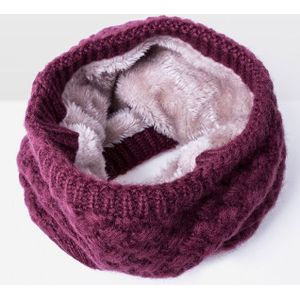 Winter plus Velvet Thicken warme Pullover gebreide sjaal  grootte: 47 x 22cm (wijn rood)