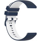 Voor Garmin Venu 20 mm geruite tweekleurige siliconen horlogeband (donkerblauw + wit)