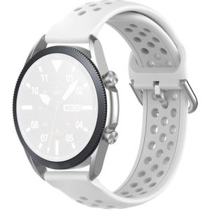 Voor Galaxy Watch 3 41mm R850 Silicon Sports Solid Color Strap  Maat: Gratis maat 20mm(wit)