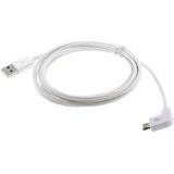 90 Graden Micro USB Poort USB Data Kabel voor Samsung Galaxy S6 / S5 / S IV / i9500 /i9300 /N7100 /Galaxy Tab 3 /Galaxy Tab Pro /i9500/i9300/Nokia / LG / BlackBerry / HTC /Amazon Kindle / Sony Xperia etc, Lengte: 2 Meter wit