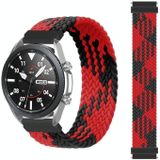 Voor Samsung Galaxy Watch Active / Active2 40mm / Active2 44mm Verstelbare Nylon Gevlochten Elasticiteit Vervanging Riem Horlogeband  Grootte: 145mm (rood zwart)