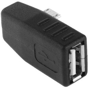 Micro USB mannetje naar USB 2.0 A vrouwtje Adapter met een 90 graden hoek  ondersteunt OTG functie(zwart)