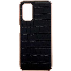 Voor Samsung Galaxy A33 5G Krokodil Textuur Lederen Galvaniseren Telefoon Case (Zwart)