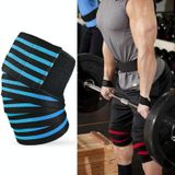 2 PCS Nylon Four Stripes Bandage Wrapped Sports Knee Pads(Black Light Blue)