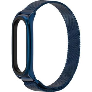 For Xiaomi Mi Band 6 / 5 / 4 / 3 Mijobs Milan Magnetic Plus Stainless Steel Replacement Watchband(Blue)