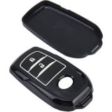 Auto Auto PU leder intelligentie twee knoppen lichtgevend Effect Key Ring beschermhoes voor 2014 versie RAV4 2015 versie Highlander(Black)