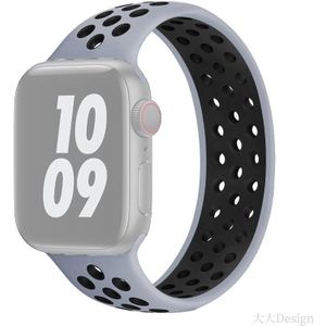 Elastic Siliconen Watchband Voor Apple Watch Series 6 & SE & 5 & 4 40mm / 3 & 2 & 1 38mm  Lengte:135mm(Grijs Zwart)