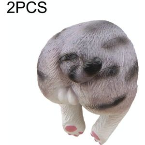 2 PCS Cat Ass Cartoon Stereo Magnetische Gesp Koelkast Stickers Zonder Magnetische Stickers (B Grijze Luipaard)