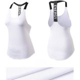 Sexy T-vormige Back Hollow Strap Quick Drying Loose Vest (Kleur: Wit formaat:XL)