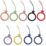 10 stks Pentagram Vinger Ring Siliconen Mobiele Telefoon Lanyard U Disk Touw (Rood)