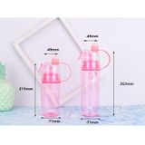 Creatieve Spray Water Bottle Sports Bottle Portable Met deksel Zomer Hydratatie Beauty Plastic Cup  Maat: 600 ML (Roze)