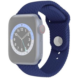 Geweven patroon Siliconen Snap Watchband Voor Apple Watch Series 6 & SE & 5 & 4 40mm / 3 & 2 & 1 38mm(Blauw)