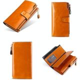 TP-192 Eerste laag van koeienhuid lange type olie wax lederen dames clutch retro portemonnee rfid anti-diefstal dames portemonnee