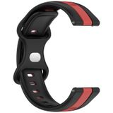 Voor Garmin Forerunner 645 Music 20 mm vlindergesp tweekleurige siliconen horlogeband (zwart + rood)