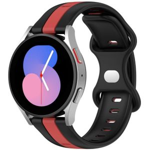 Voor Garmin Forerunner 645 Music 20 mm vlindergesp tweekleurige siliconen horlogeband (zwart + rood)