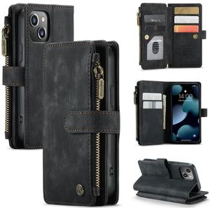 Caseme-C30 PU + TPU multifunctionele horizontale flip lederen tas met houder & kaart slot & portemonnee & rits zak voor iPhone 13 mini