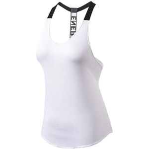 Sexy T-vormige Back Hollow Strap Quick Drying Loose Vest (Kleur: Witte maat:S)
