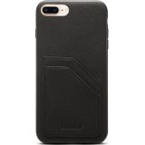 For iPhone 7 Plus / 8 Plus Denior V1 Luxury Car Cowhide Leather Protective Case with Double Card Slots(Black)