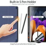 Voor Samsung Galaxy Tab S7+ 12 4 inch DUX DUCIS Domo Series Horizontale Flip Magnetic PU Lederen Case met drievouwende houder & slaap / Wake-up Functie & Pen Slot(Blauw)