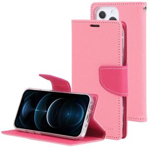 Goosspery Fancy Diary Cross Pattern Horizontale Flip Lederen Case met Houder & Card Slots & Portemonnee voor iPhone 13 Pro Max (Pink)