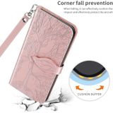 Life of Tree Embossing Patroon Horizontaal Flip Lederen Hoesje met Houder & Card Slot & Wallet & Photo Frame & Lanyard Voor iPhone 12 Pro Max(Rose Gold)