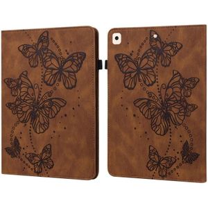 Relif Butterfly Pattern Horizontale Flip Leren Tablet Case voor Ipad 10.2 (2021/2020/2019) / Air 10.5 2019 (Bruin)