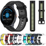 Voor Garmin vivoactive 3 muziek 20 mm verticaal patroon tweekleurige siliconen horlogeband (roze+wit)