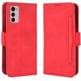For Motorola Moto G42 Skin Feel Calf Texture Card Slots Leather Phone Case(Red)