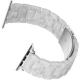 Eenvoudige mode hars horlogebandje voor Apple Watch serie 5 & 4 44mm & serie 3 & 2 & 1 42mm (Pearl White)