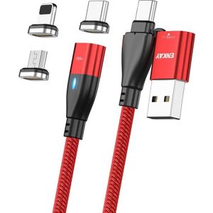 ENKAY 6-in-1 PD100W USB-A / Type-C naar Type-C / 8-pins / Micro USB magnetische snellaadkabel  kabellengte: 1m