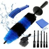 9 stks / set Car Wash Detail Brush korte schacht bandborstel