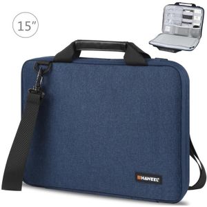 Hawel 15.0 inch Aktentas Crossbody Laptoptas voor MacBook  Lenovo ThinkPad  Asus  HP (Navy Blue)