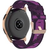 20mm Stripe Weave Nylon Polsband horlogeband voor Galaxy Watch 42mm  Galaxy Active / Active 2  Gear Sport  S2 Classic (Paars)