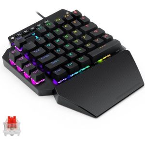 K700 44 Sleutels RGB Lichtgevend schakelbaar Axis Gaming Eenhandige toetsenbord  kabellengte: 1m (rode as)